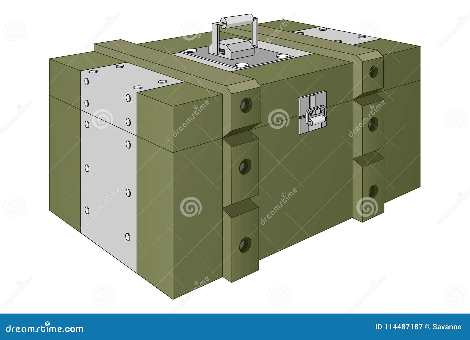 Army Ammunition Box Green Military Box Stock Vector