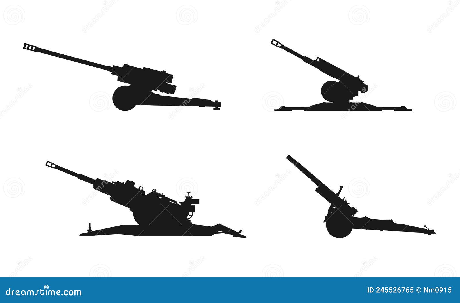 M777 Howitzer Icon. Army Artillery System. Isolated Vector Image For