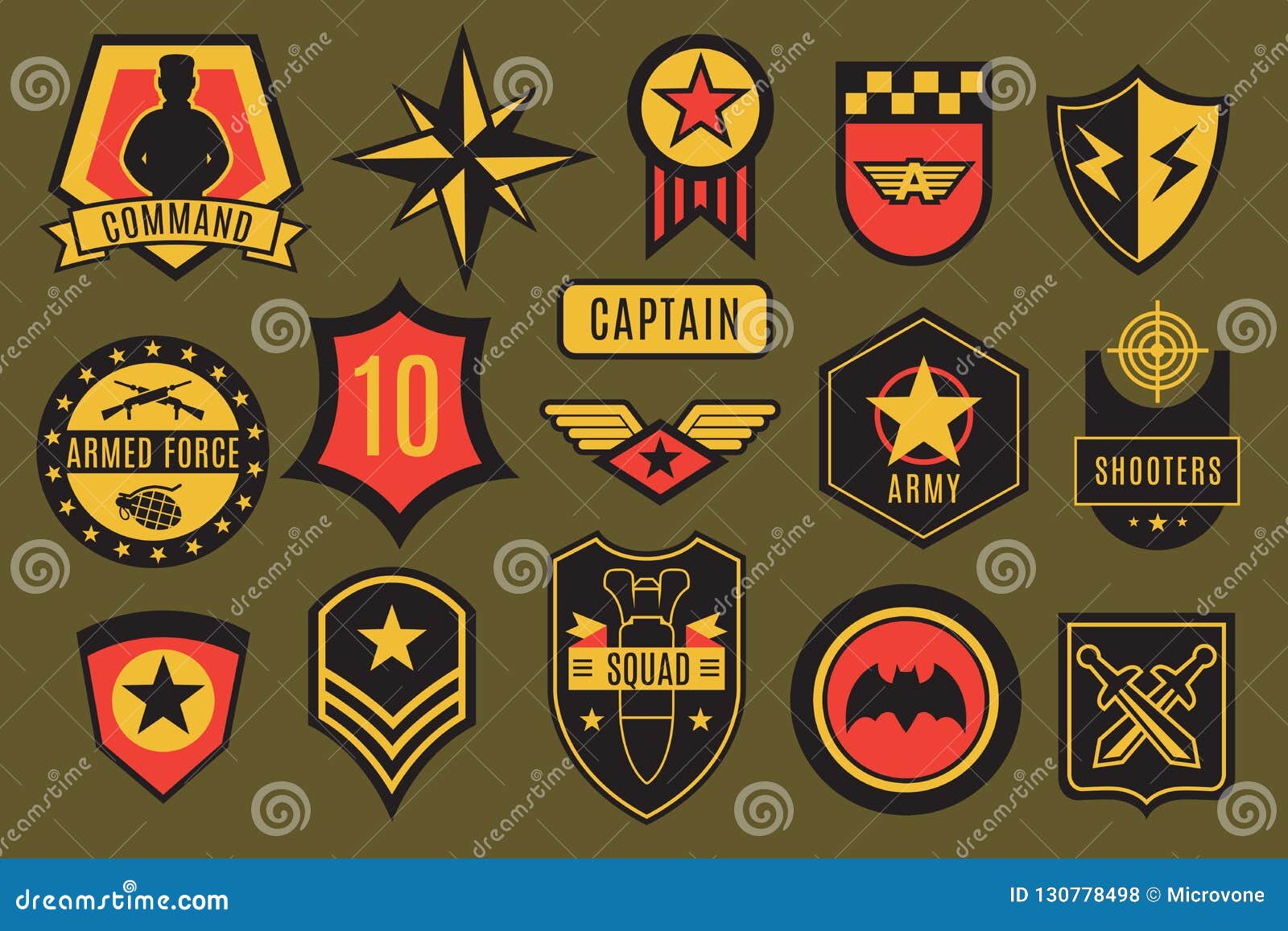 army badges. usa military patches and airborne labels. american soldier chevrons with typography and star  set