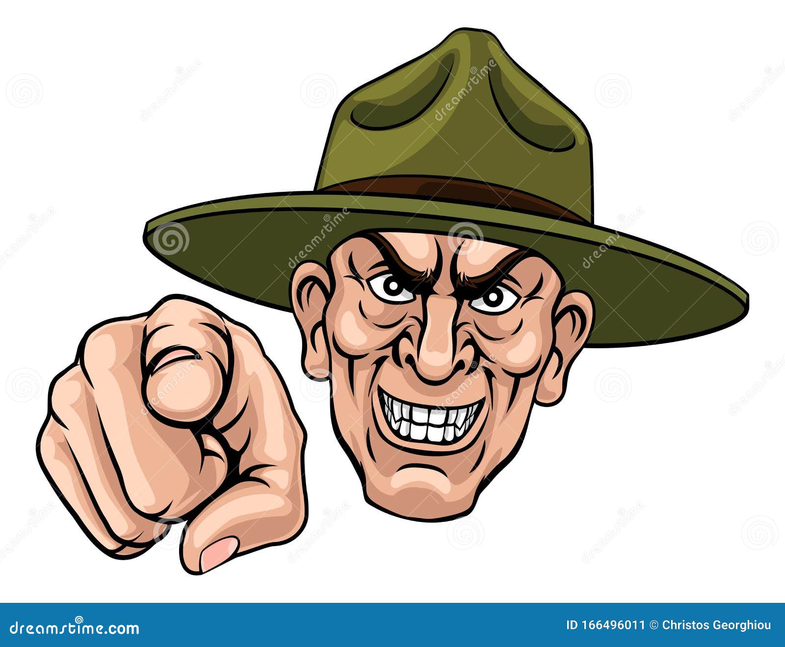 Army Bootcamp Drill Sergeant Soldier Ponting Stock Vector ...