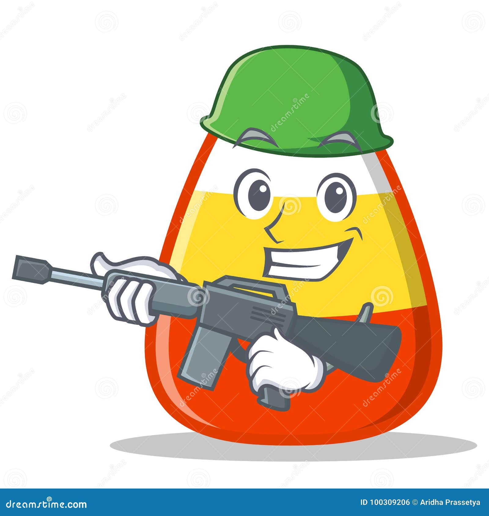 Army Candy Corn Character Cartoon Stock Vector Illustration of