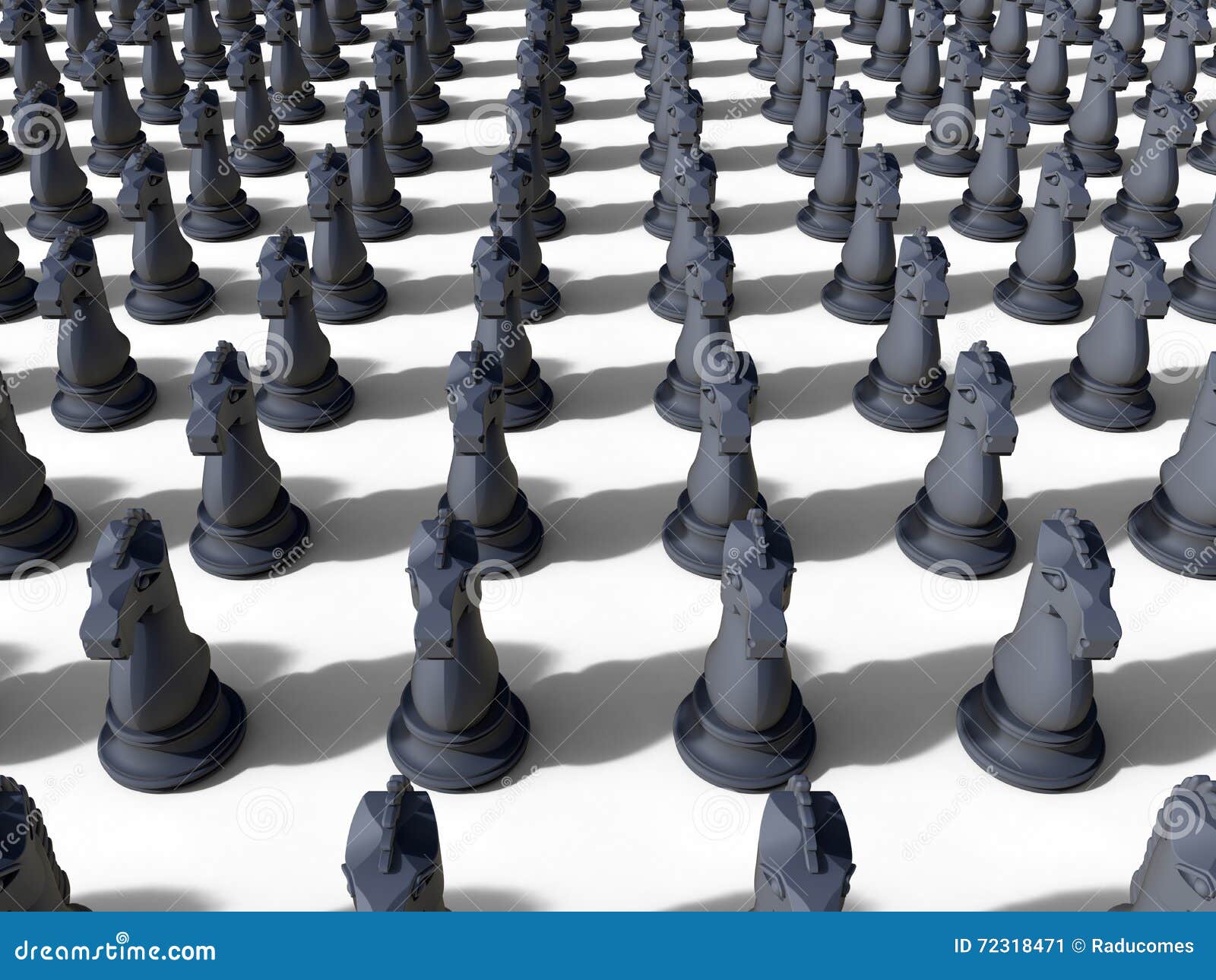 Army of Chess Knights Concept Stock Illustration - Illustration of ...