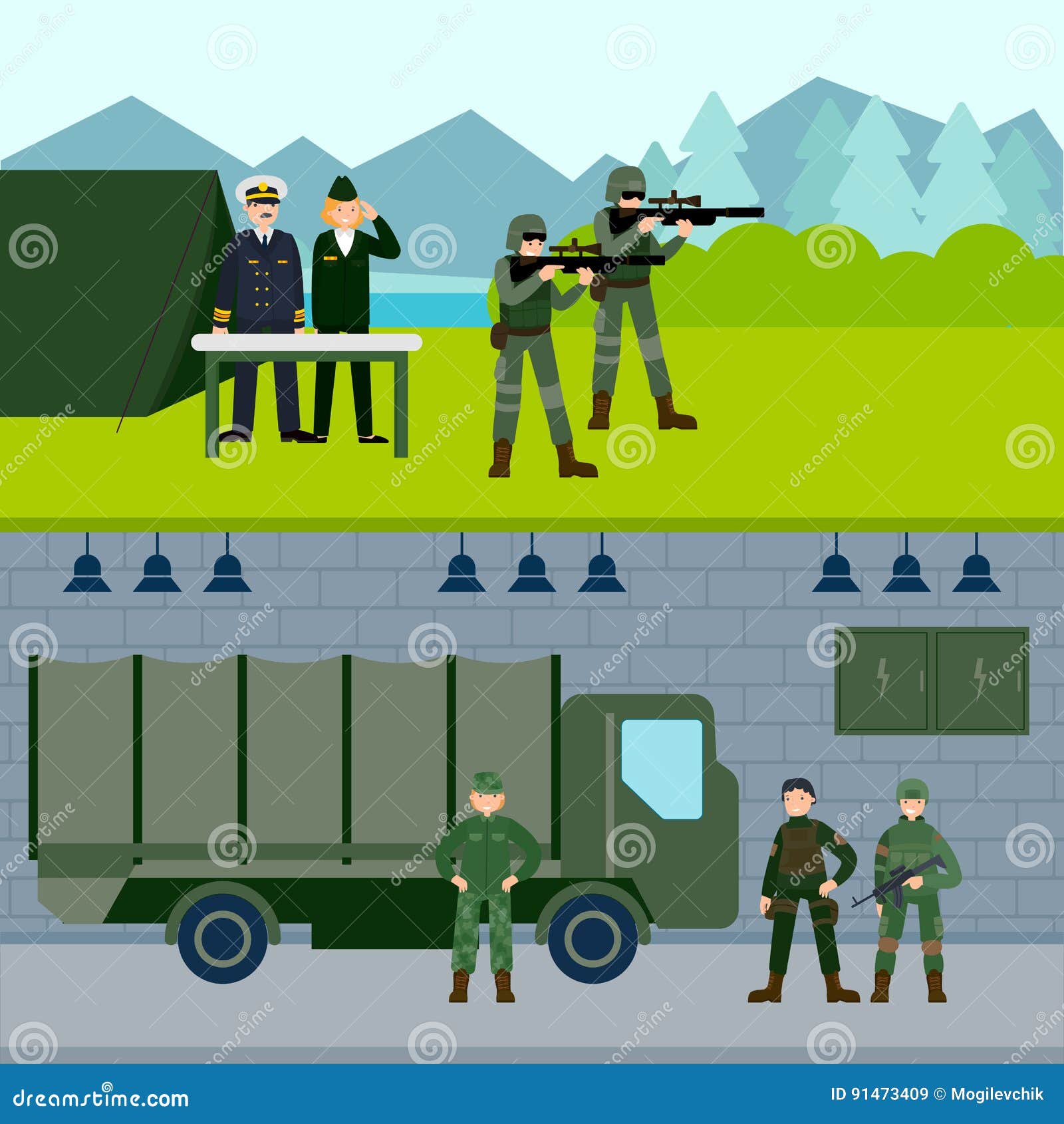 army force horizontal banners