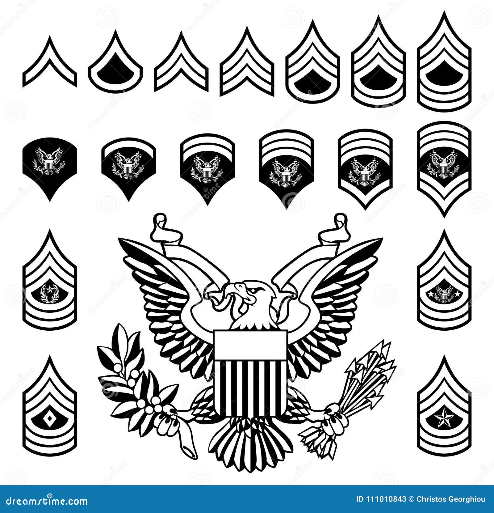 Army Military Rank Insignia Stock Vector - Illustration of officer ...