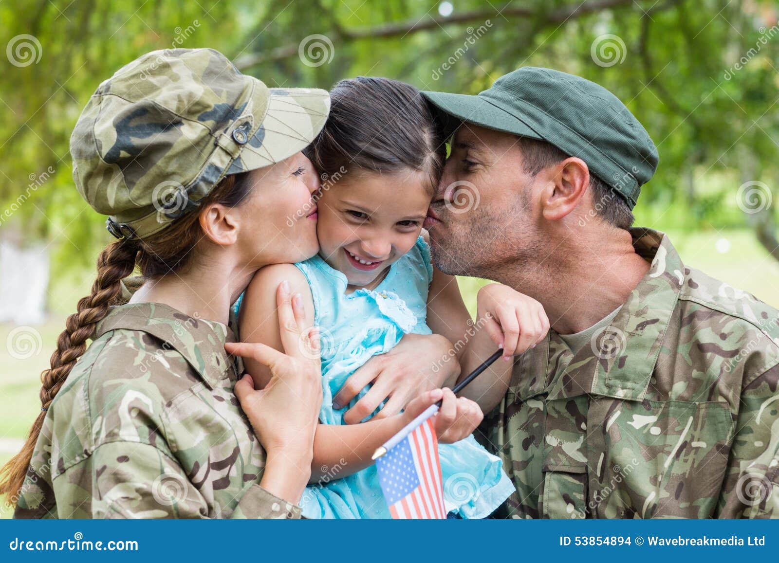Army Parents Reunited with Their Daughter Stock Photo - Image of ...