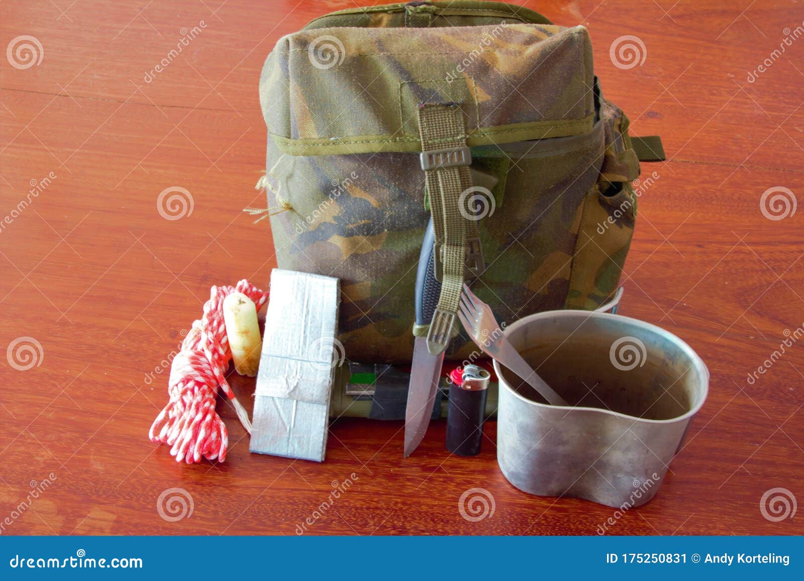 Survival Kit - Army and Bushcraft Kit with Tin Mug, Mug, Candle