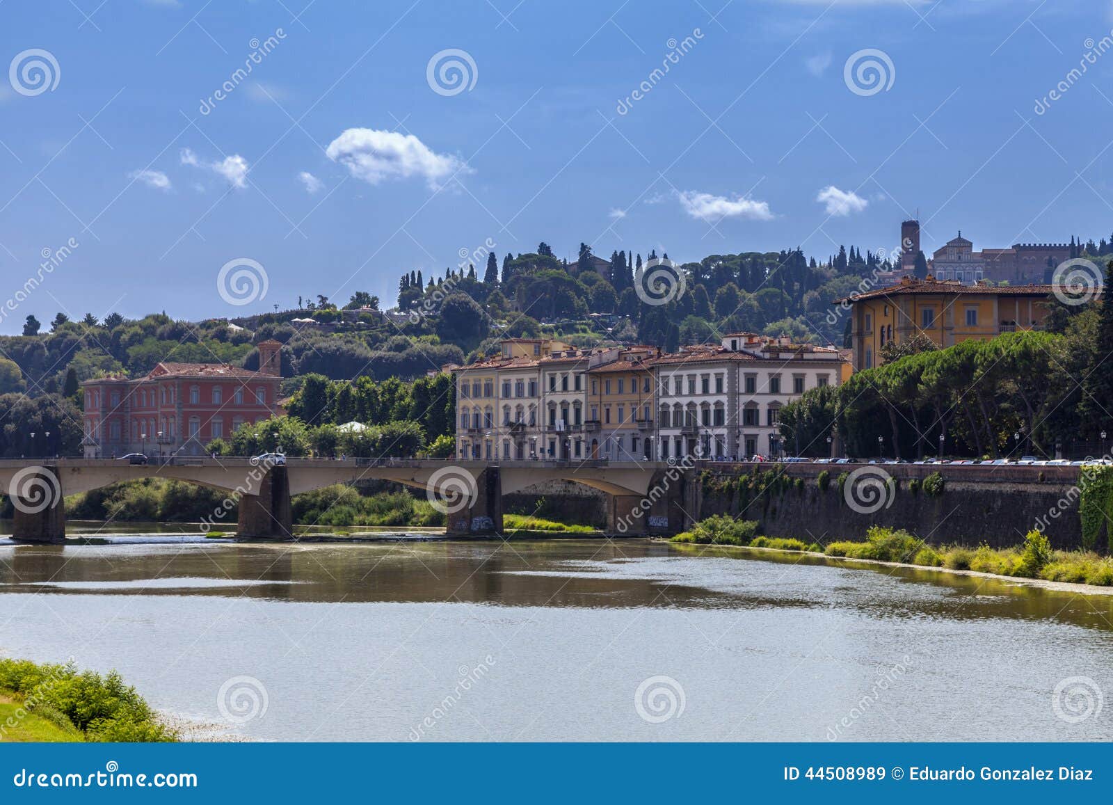 arno river and florentine palaces florence , italy