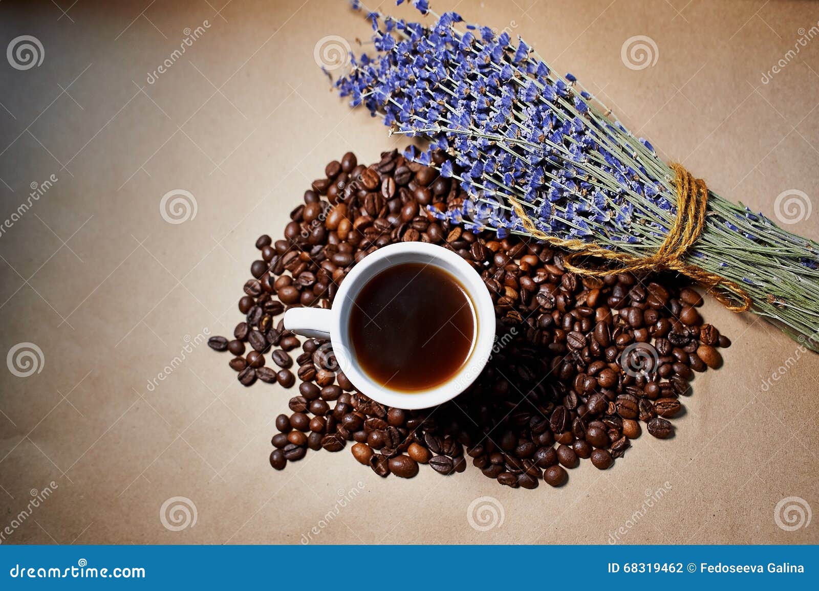 Aroma Coffee Cup with Lavender Stock Photo - Image of background, boost