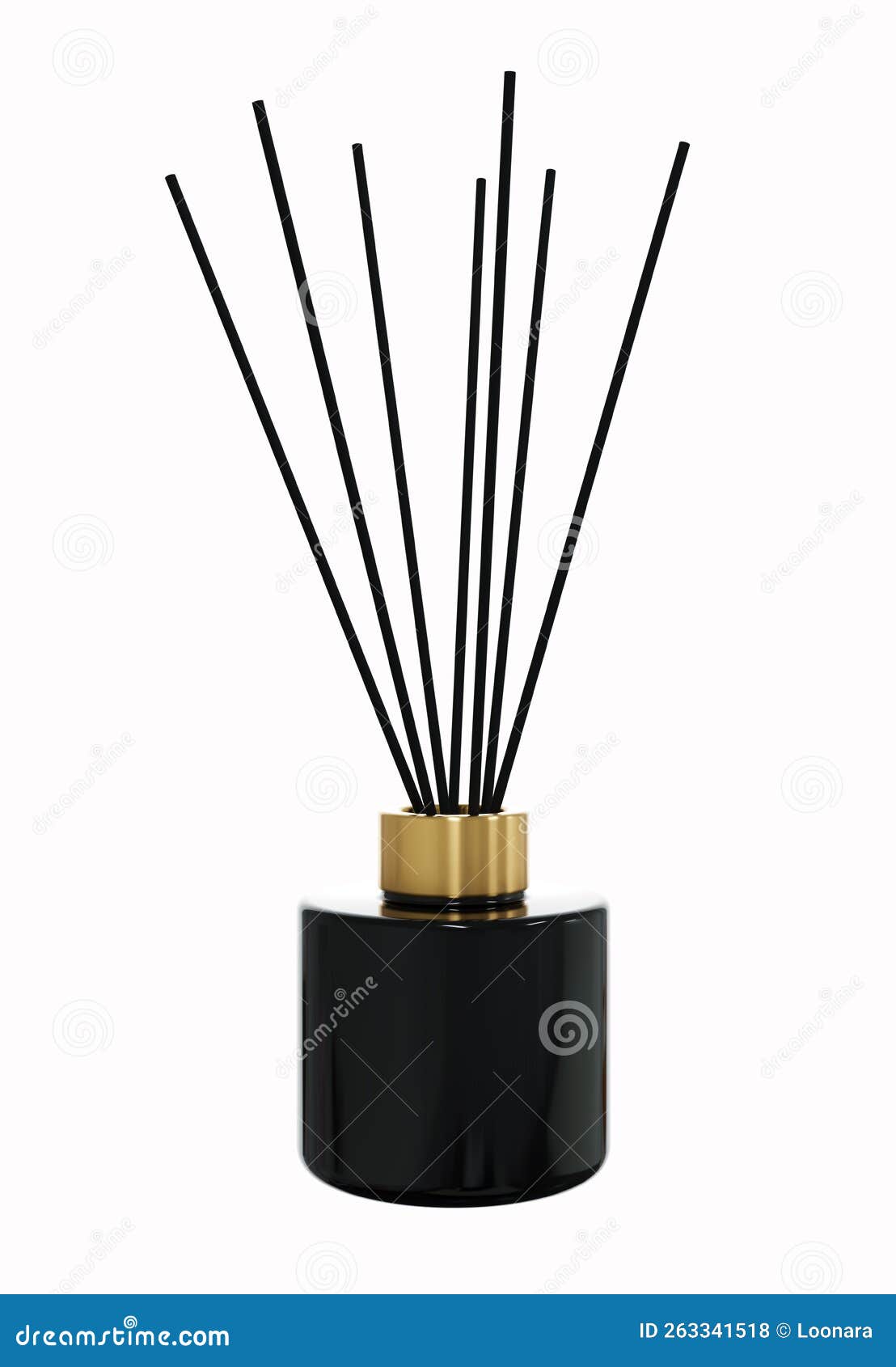 Aroma Diffusor Schwarze Keramik Flasche Mit Goldenen Kappe Und Sticks 3D  Rendern Stock Abbildung - Illustration von behälter, glas: 263341518