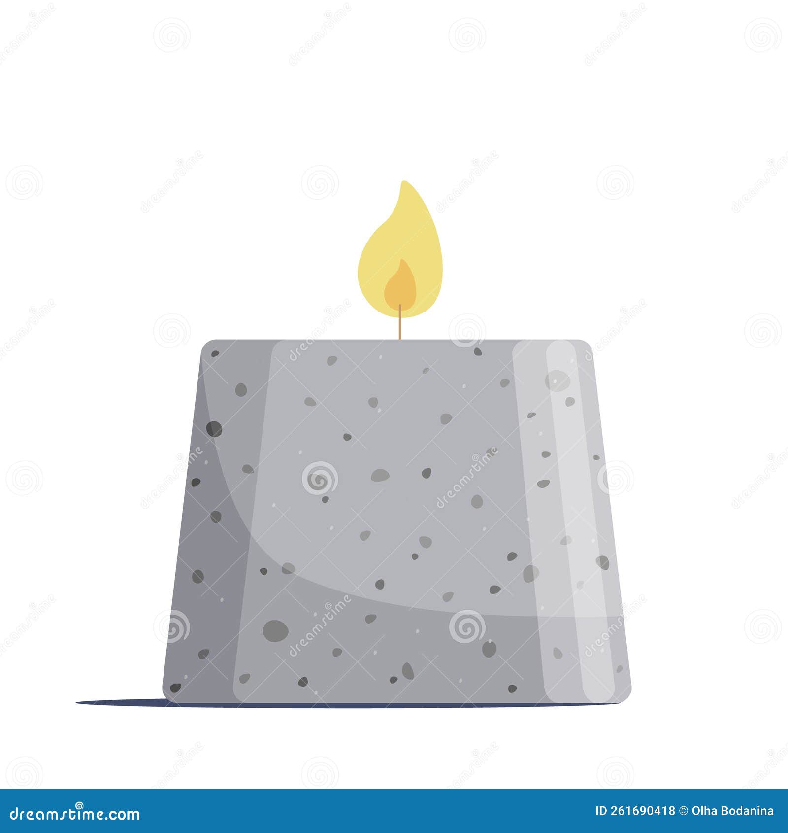 Aroma Wax Candle in the Shape of a Light Gray Cylinder, Imitating the