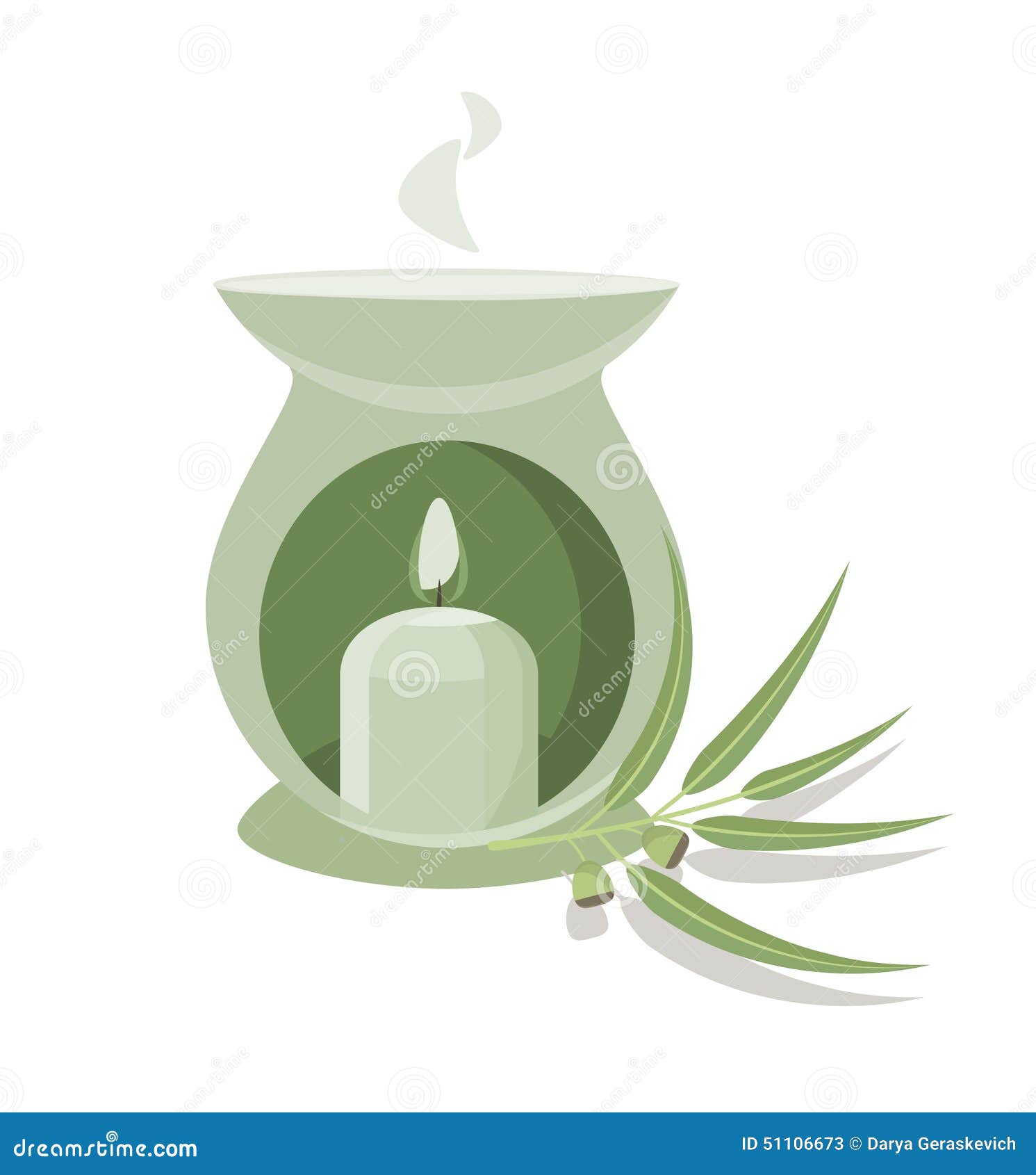 Aromalamp stock vector. Illustration of candle, fire 51106673
