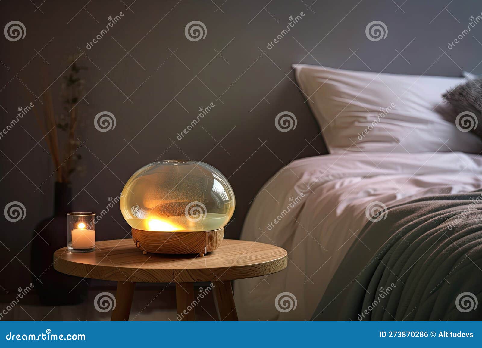 Aromatherapy Diffuser in the Bedroom, Filling the Room with Scent of