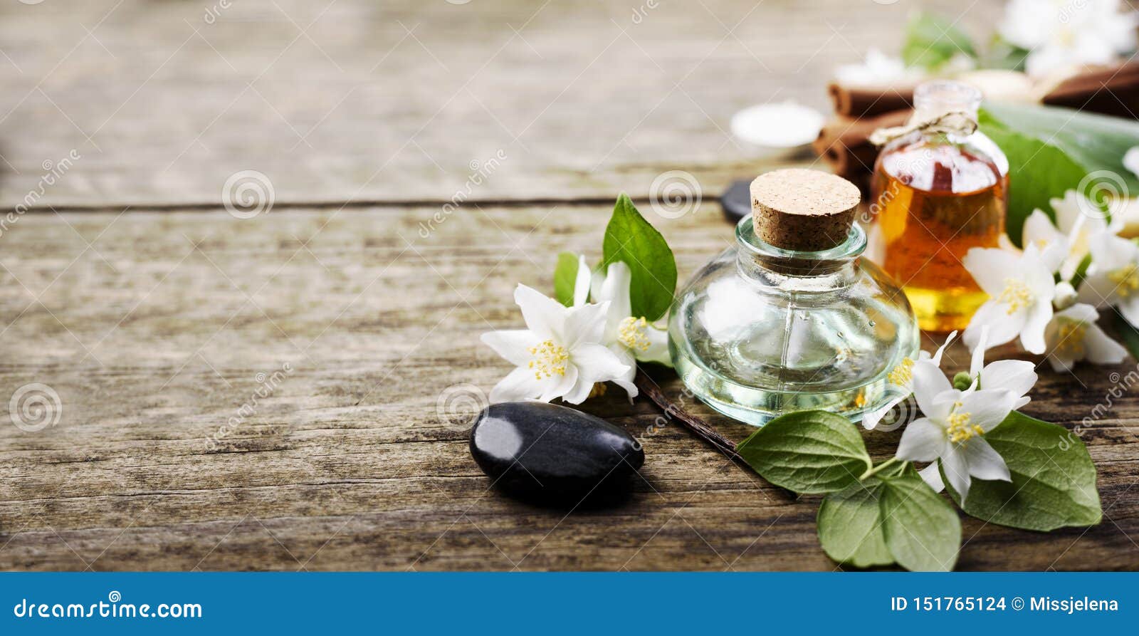 Spa Treatment With Massage Jasmine Oil Still Life Stock