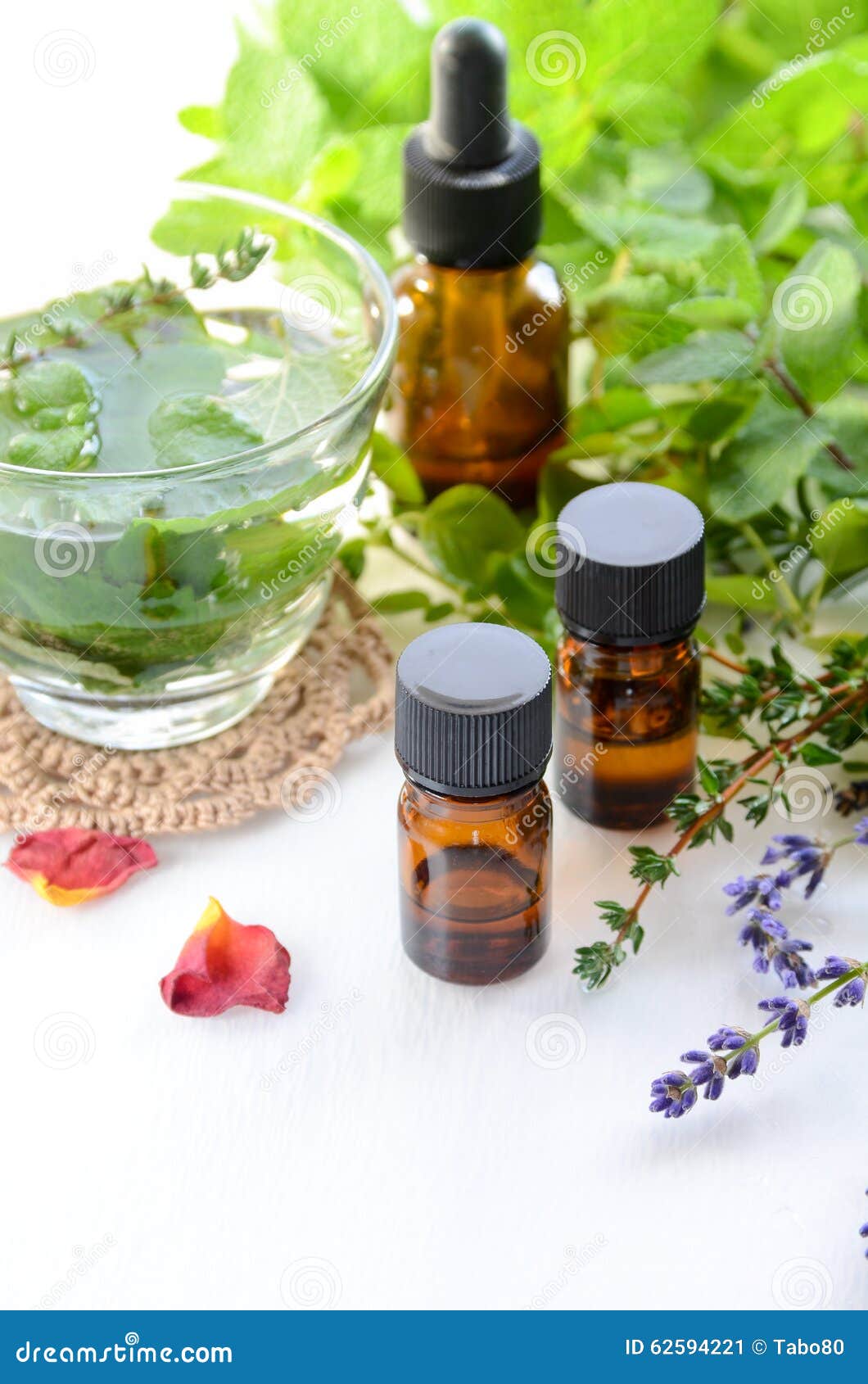 Aromatherapy Treatment with Herbs and Drink Stock Image Image of oils, green 62594221