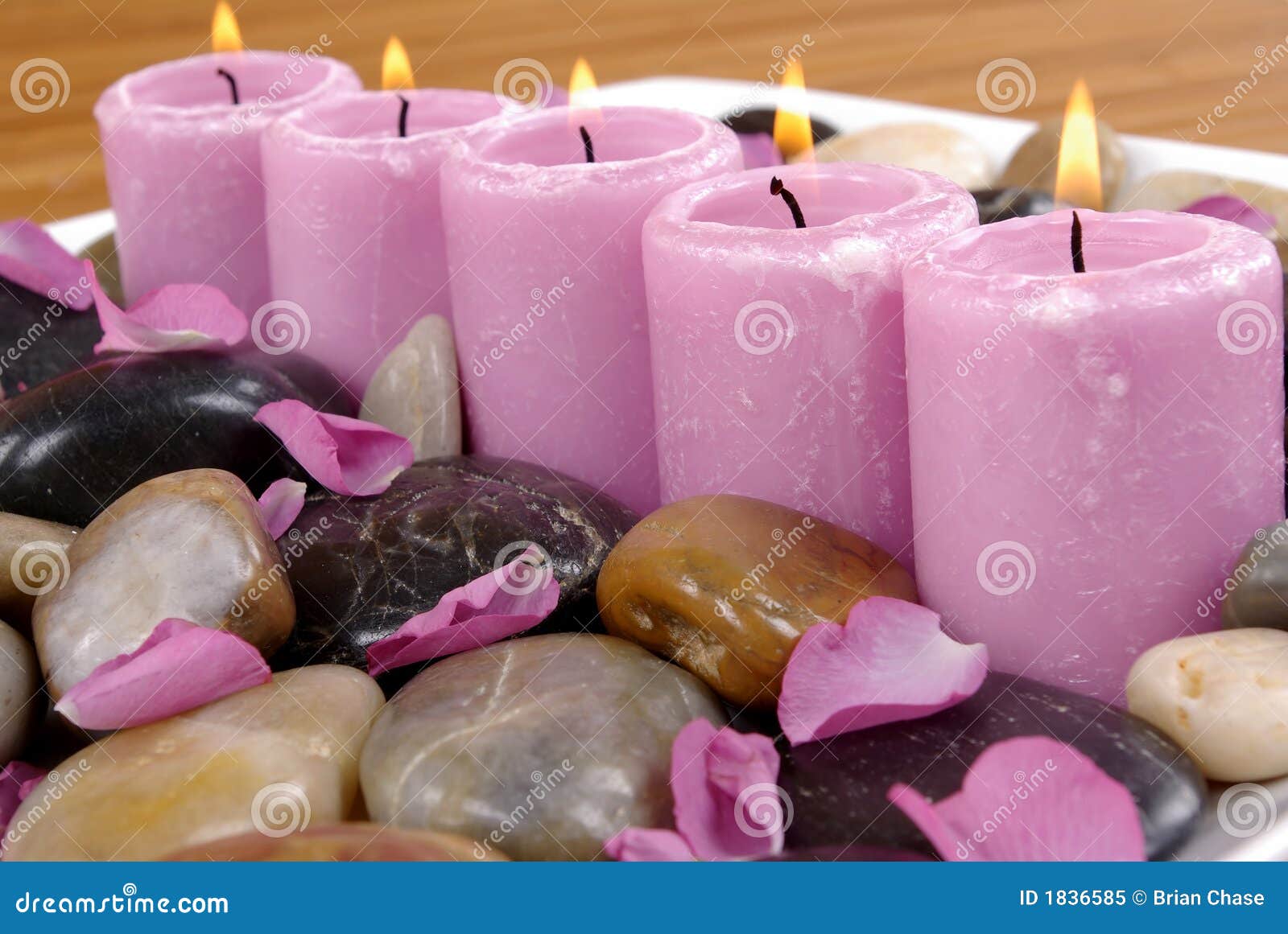 Aromatic Candles stock image. Image of pebble, stone, treatment 1836585