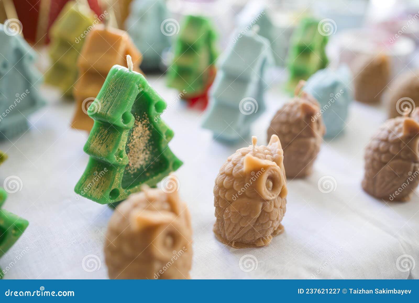 Aromatic Decorative Candles . Christmas Candles Stock Image Image of