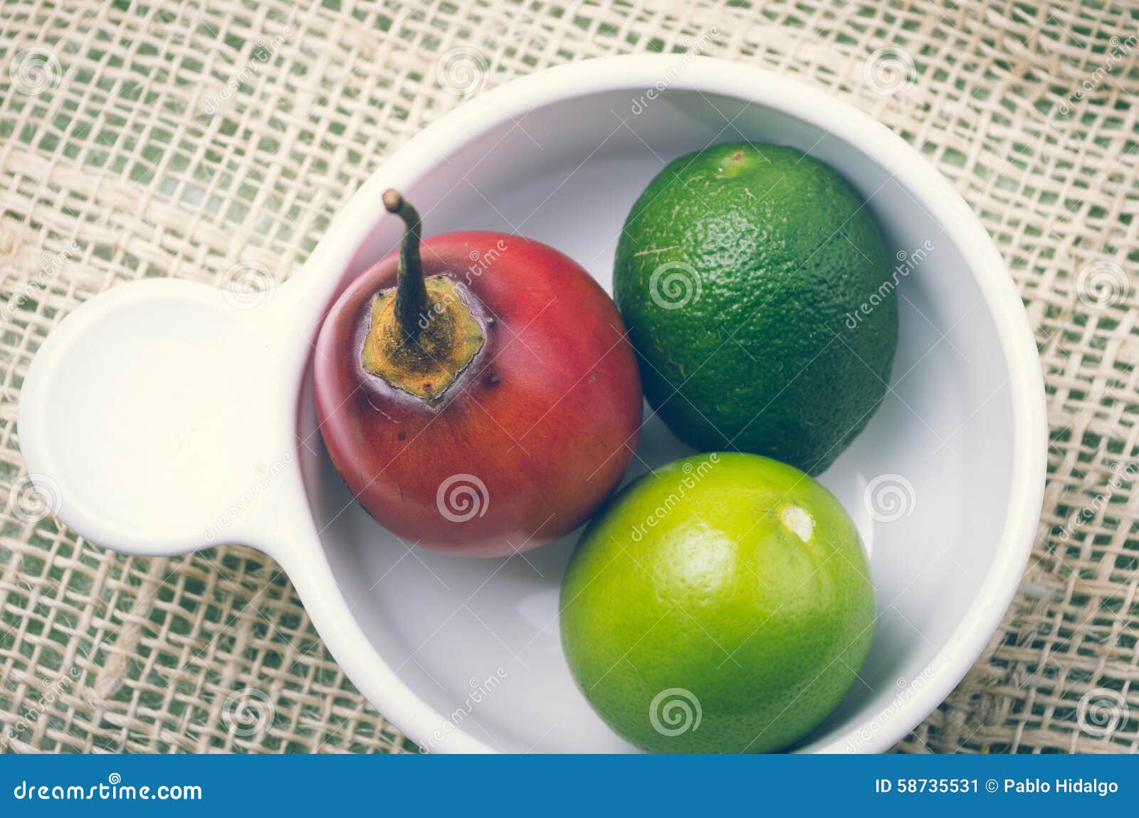 Aromatic Gardenfresh Tree Tomato and Limes in Stock Image Image of