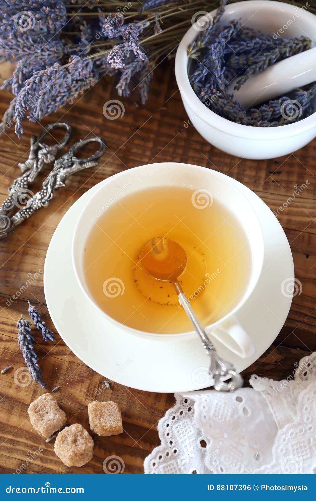 Aromatic Lavender Tea and Dried Lavender Stock Photo Image of drink