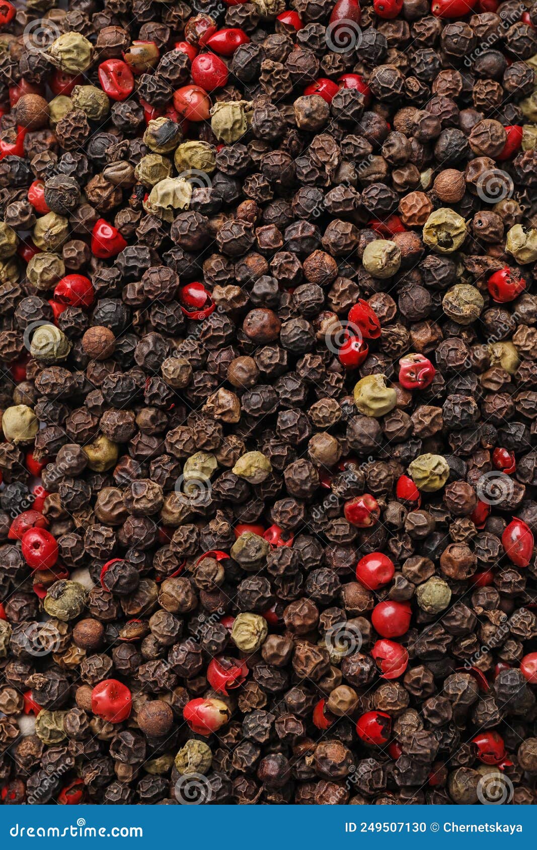 Aromatic Peppercorn Mix As Background, Top View Stock Photo Image of