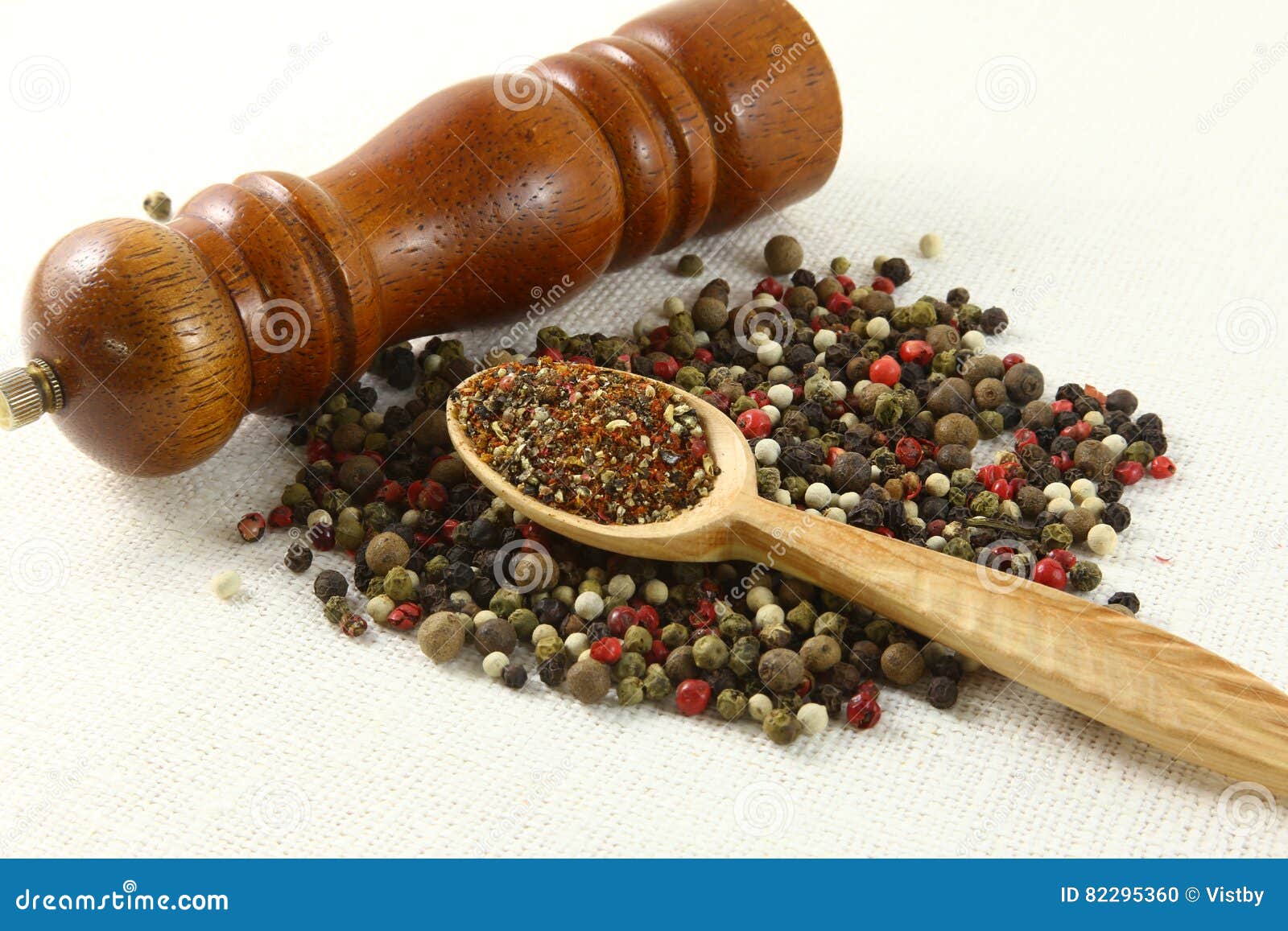 Aromatic Spices Pepper and Grinder on White Stock Photo Image of