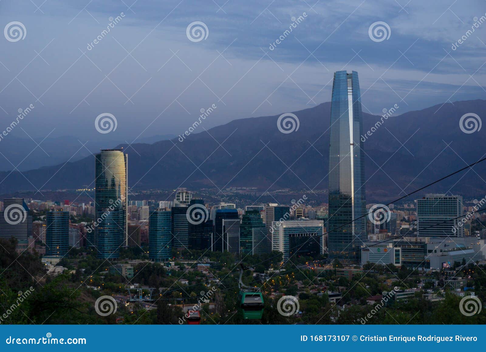 view of the financial center of santiago de chile