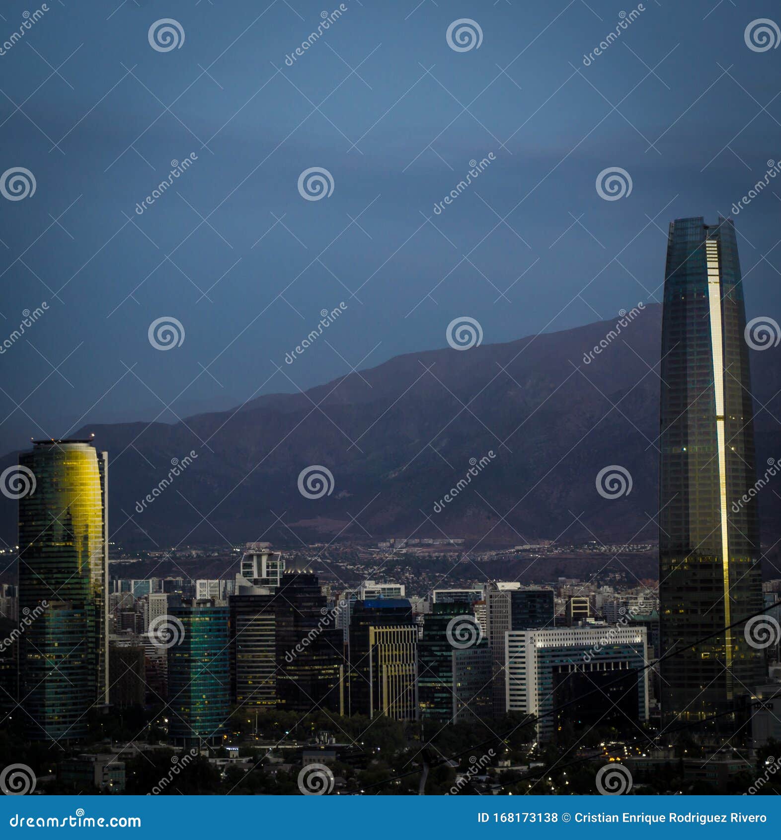 view of the financial center of santiago de chile