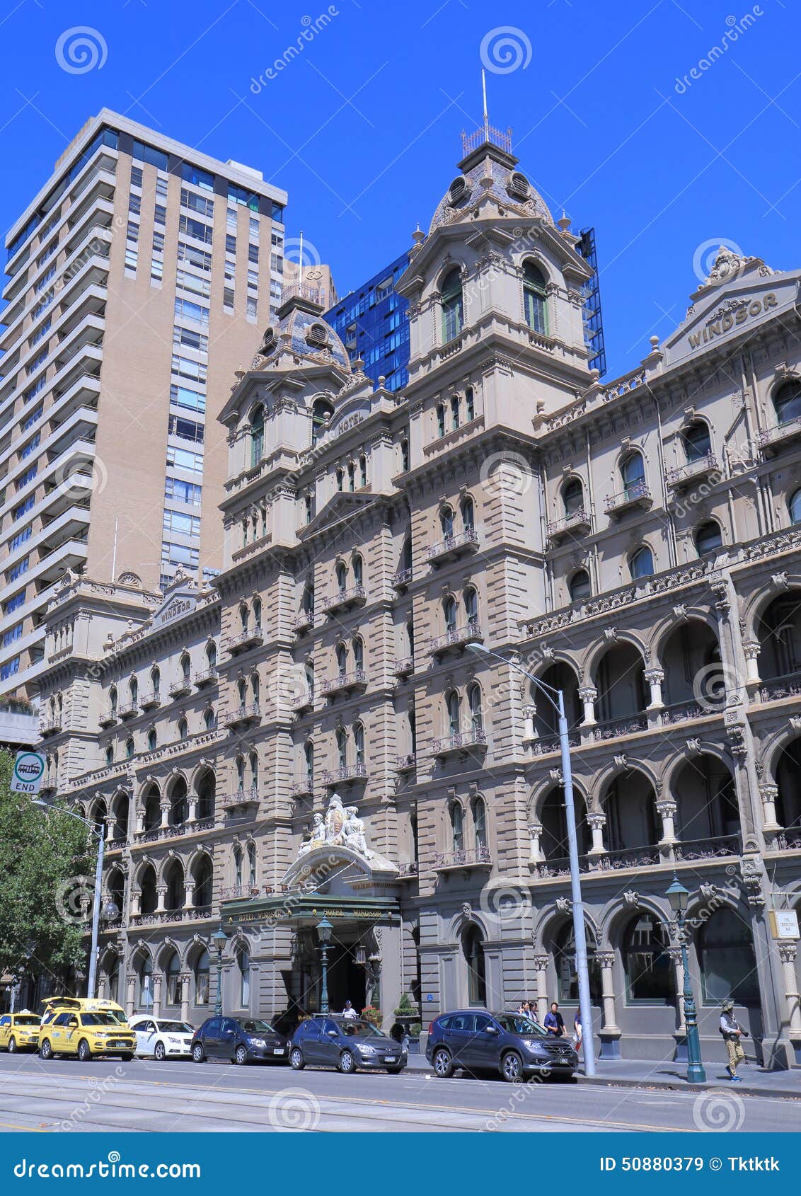Arquitetura histórica Melbourne. Hotel icônico Windsor Melbourne Australia