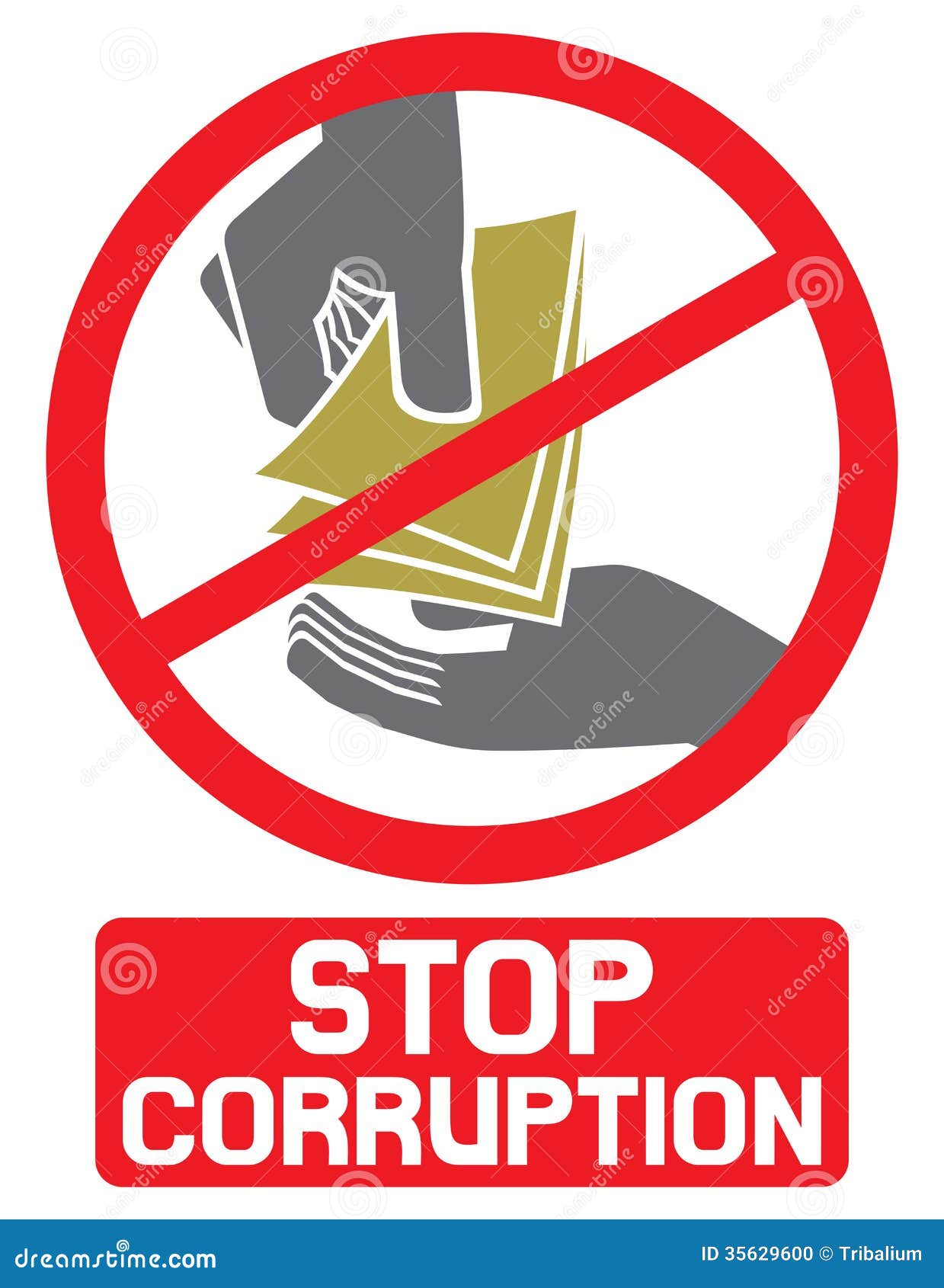 Arrêtez Le Signe De Corruption Illustration de Vecteur - Illustration