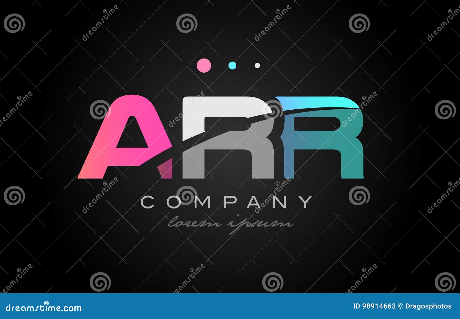 arr a r r three letter logo icon 