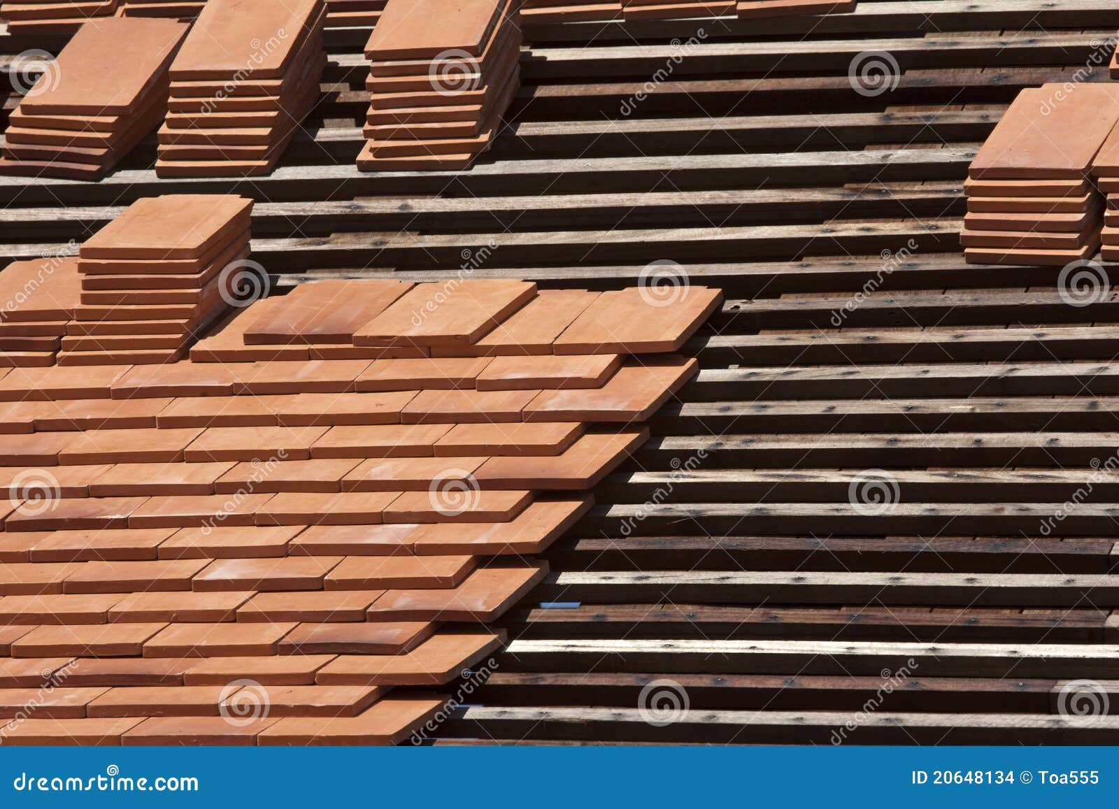 arrange asian roof tiles