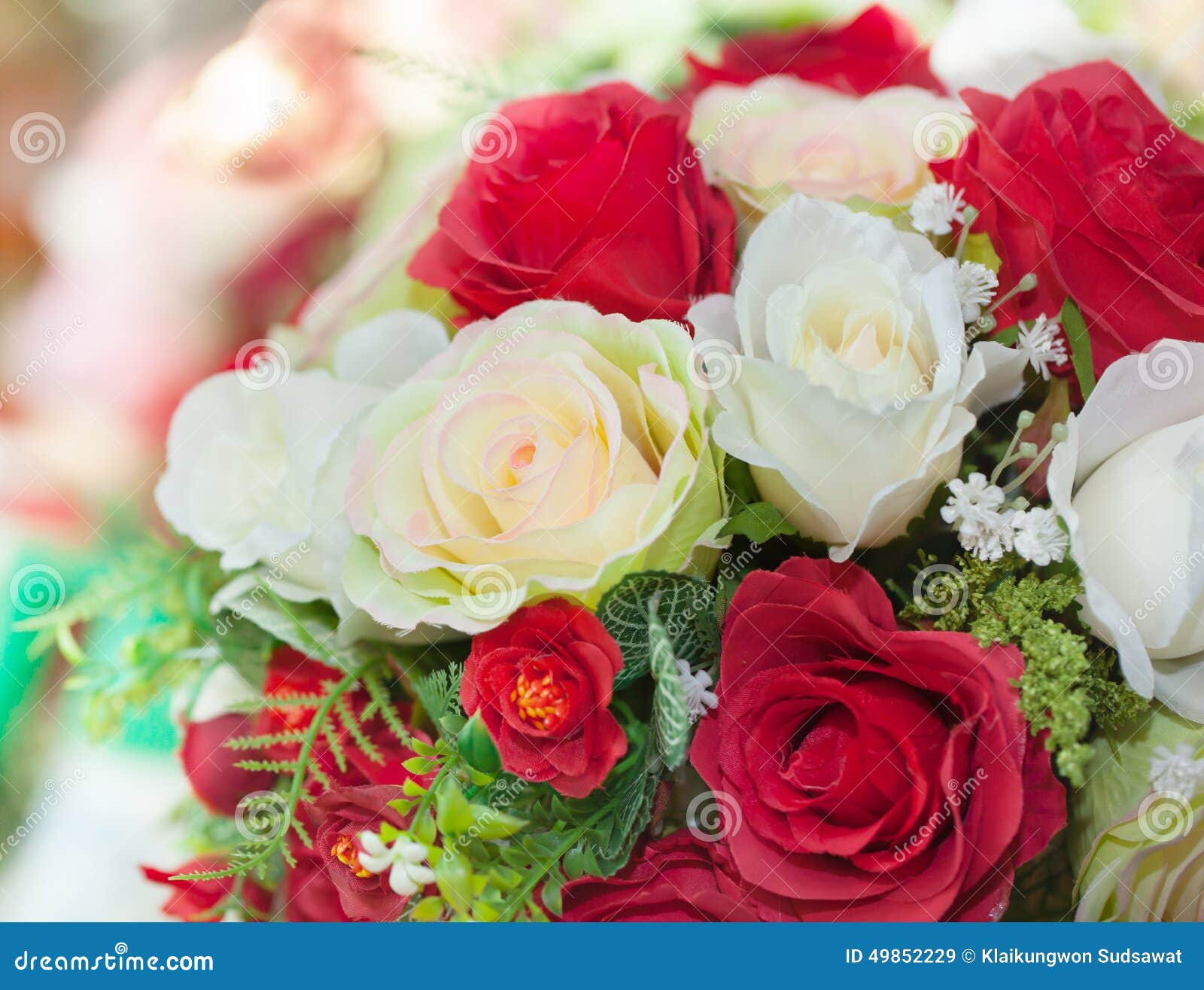 Arranged Artificial Rose Flower Bouquet Close Up Stock Image Image of