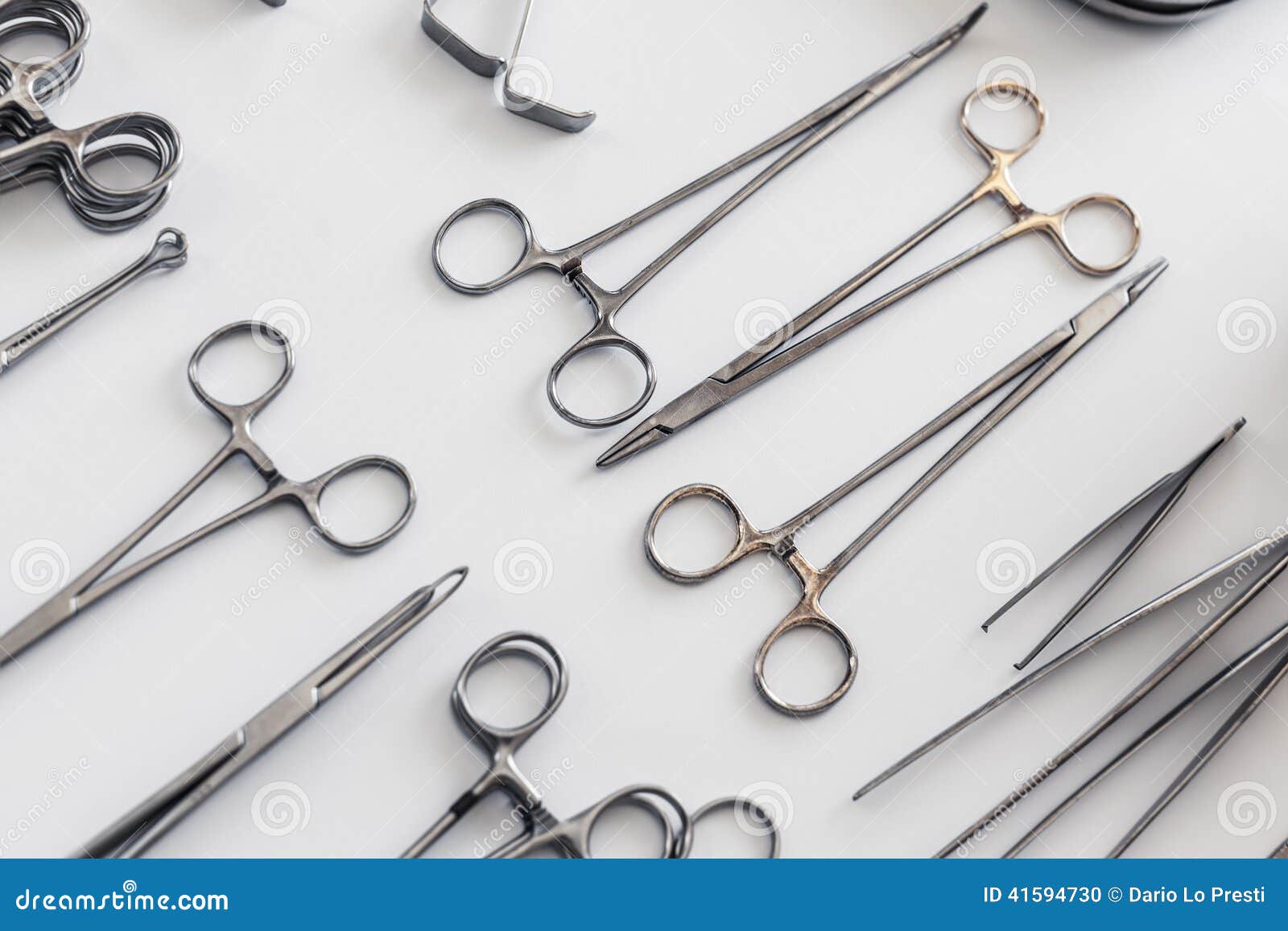 Arranged surgical tweezers stock photo. Image of medicine 41594730