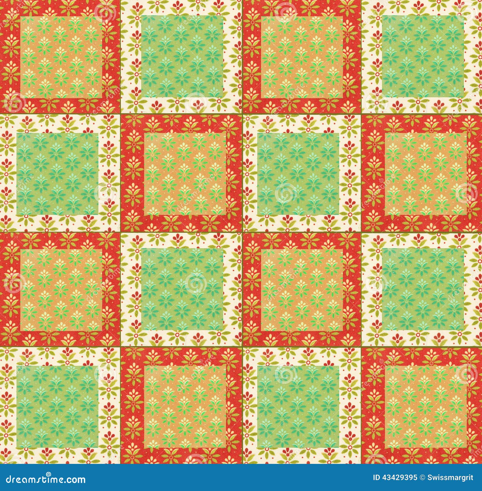 Arrangement of Cotton Squares for a Quilting Project Stock Image