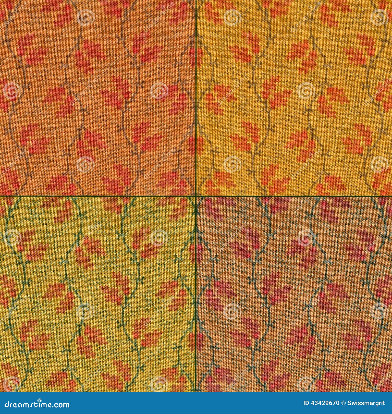 Arrangement of Cotton Squares for a Quilting Project Stock Photo