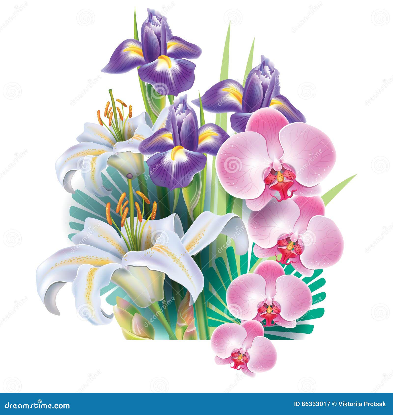 Arrangement from flowers stock vector. Illustration of blossom - 86333017