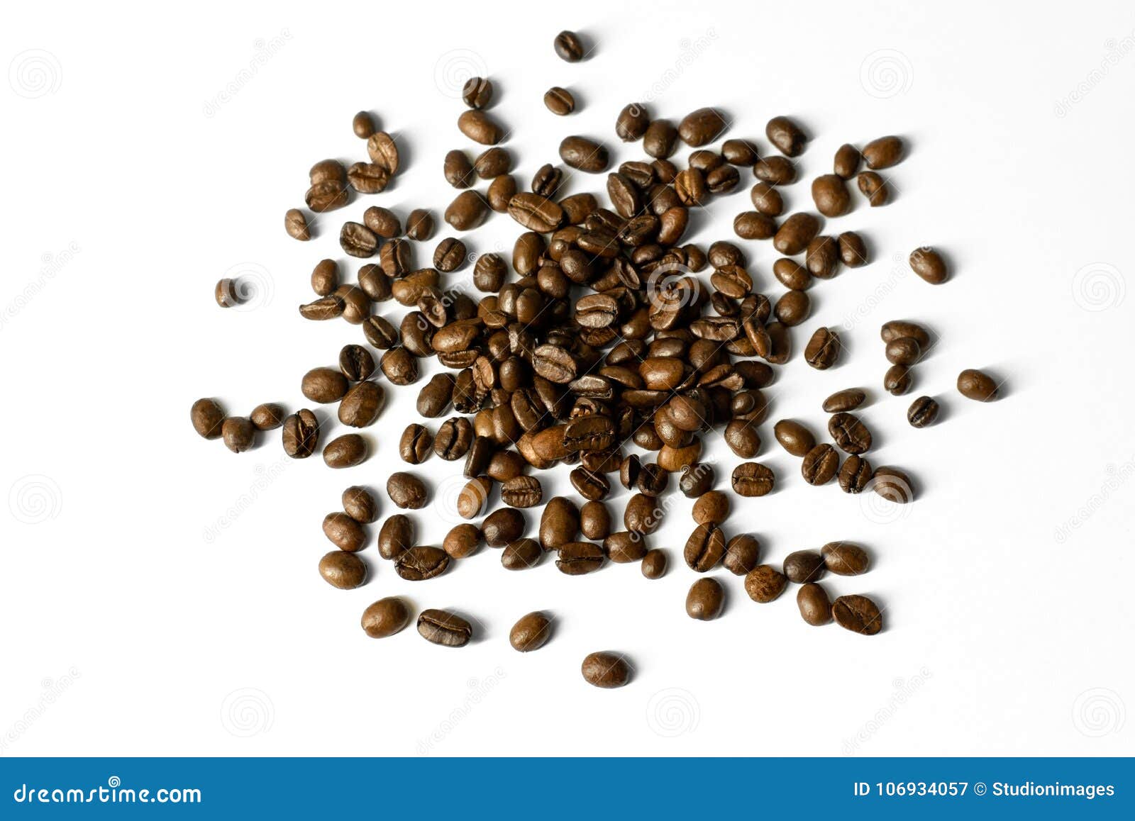 Arrangement of Scattered Coffee Beans Isolated on White - Design ...