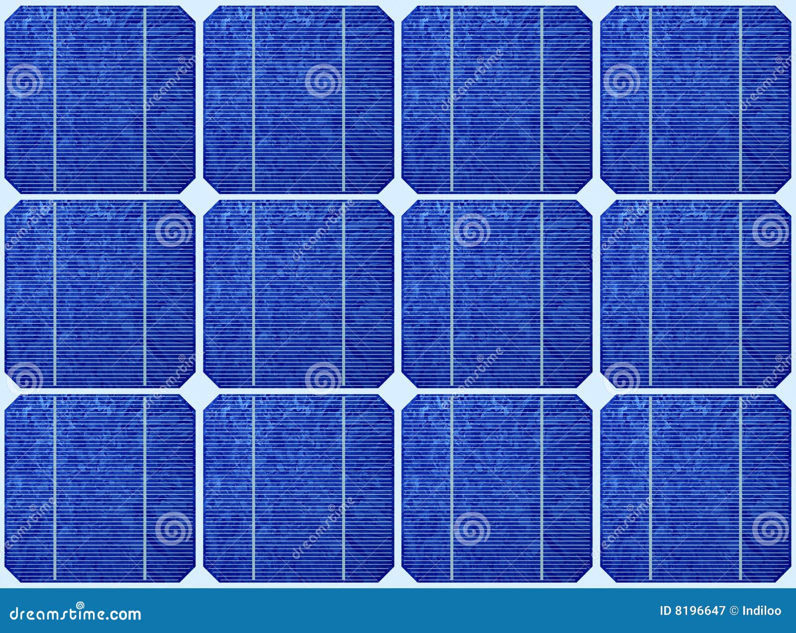 array of blue solar panels