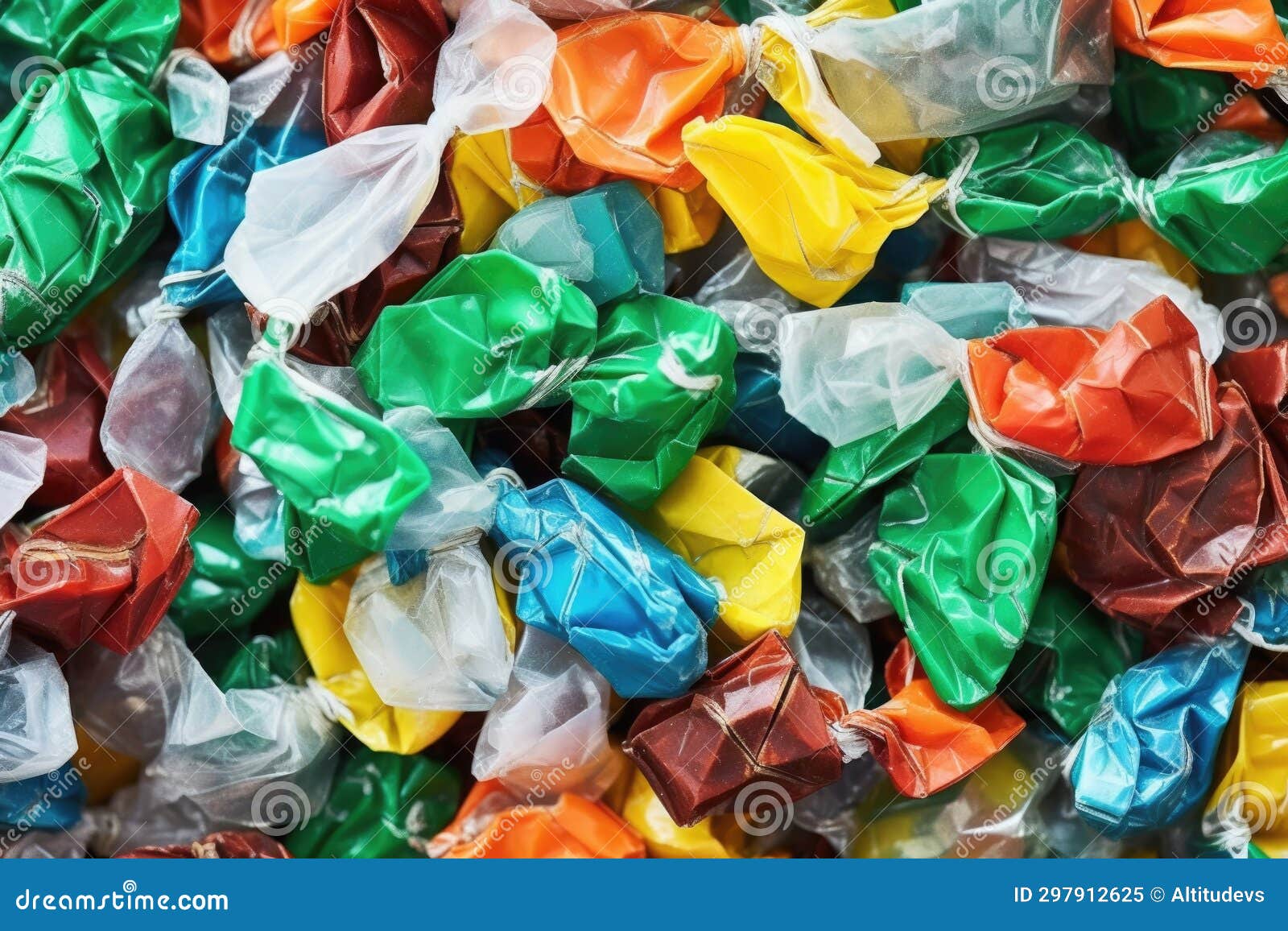 Array of Crumpled Paper Candy Wrappers Stock Image Image of paper