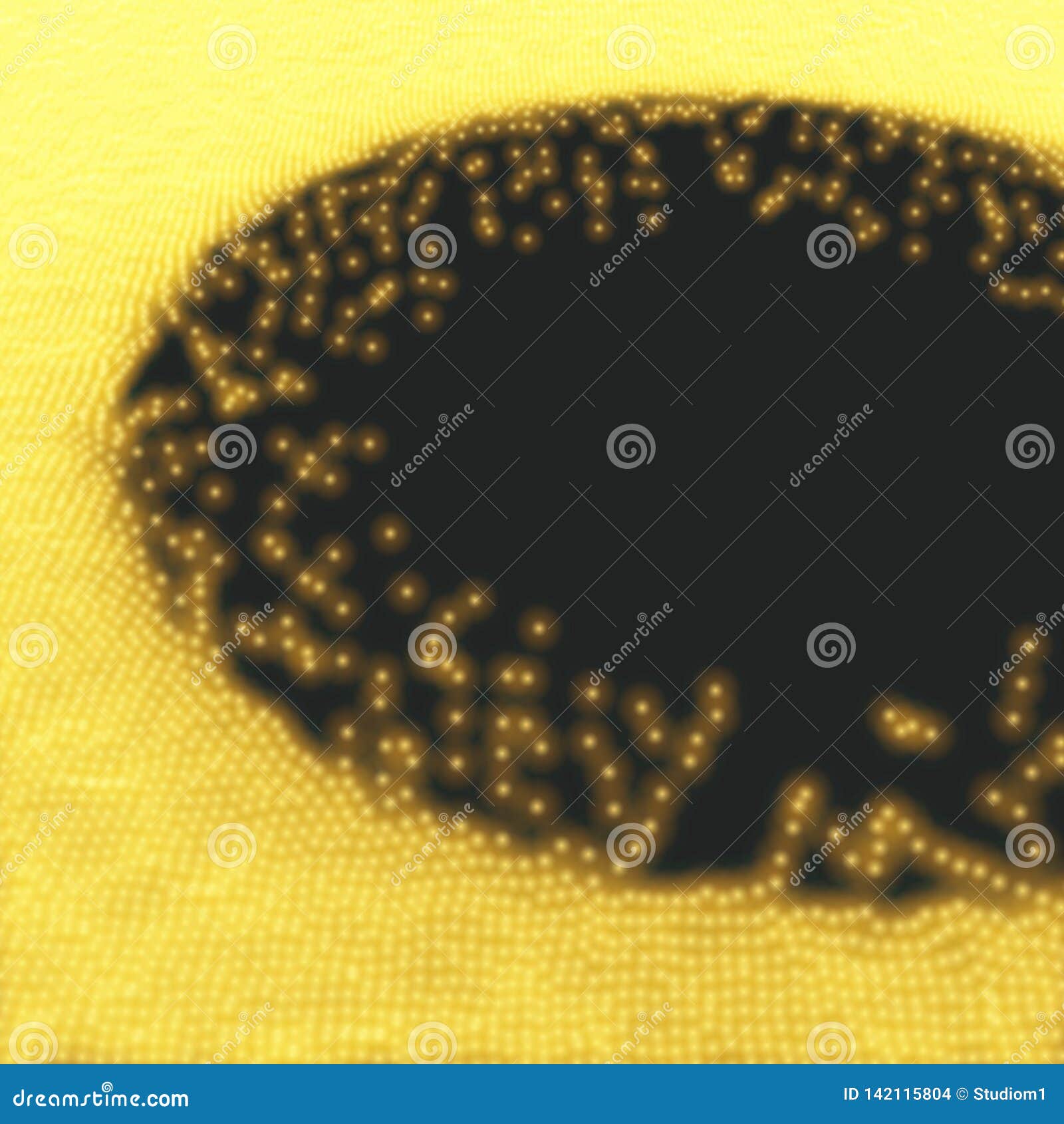 array with dynamic particles. 3d futuristic technology style