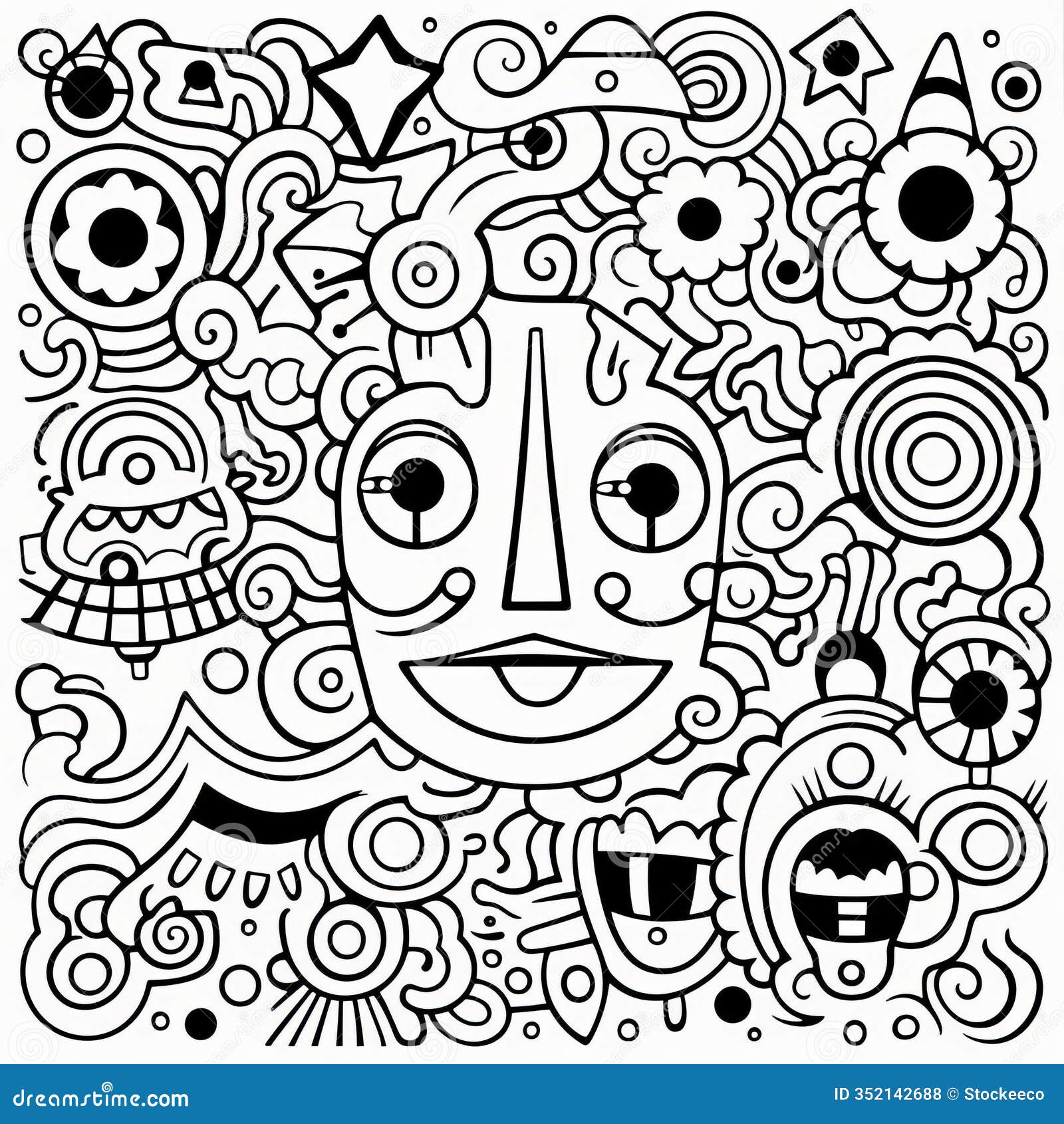 array outline coloring page for children on white background