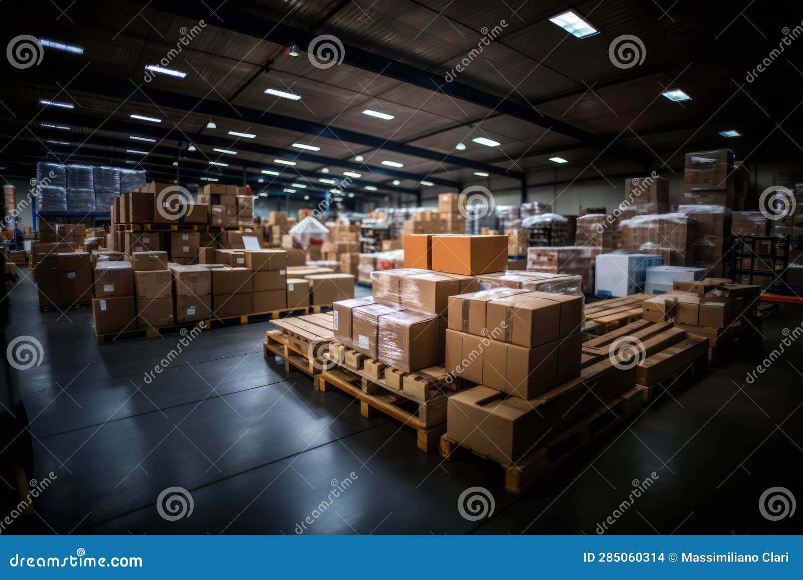 An Array of Perfectly Packaged Products Ready for Distribution in a