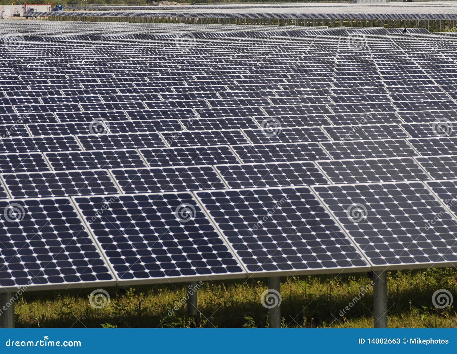 array of solar panels