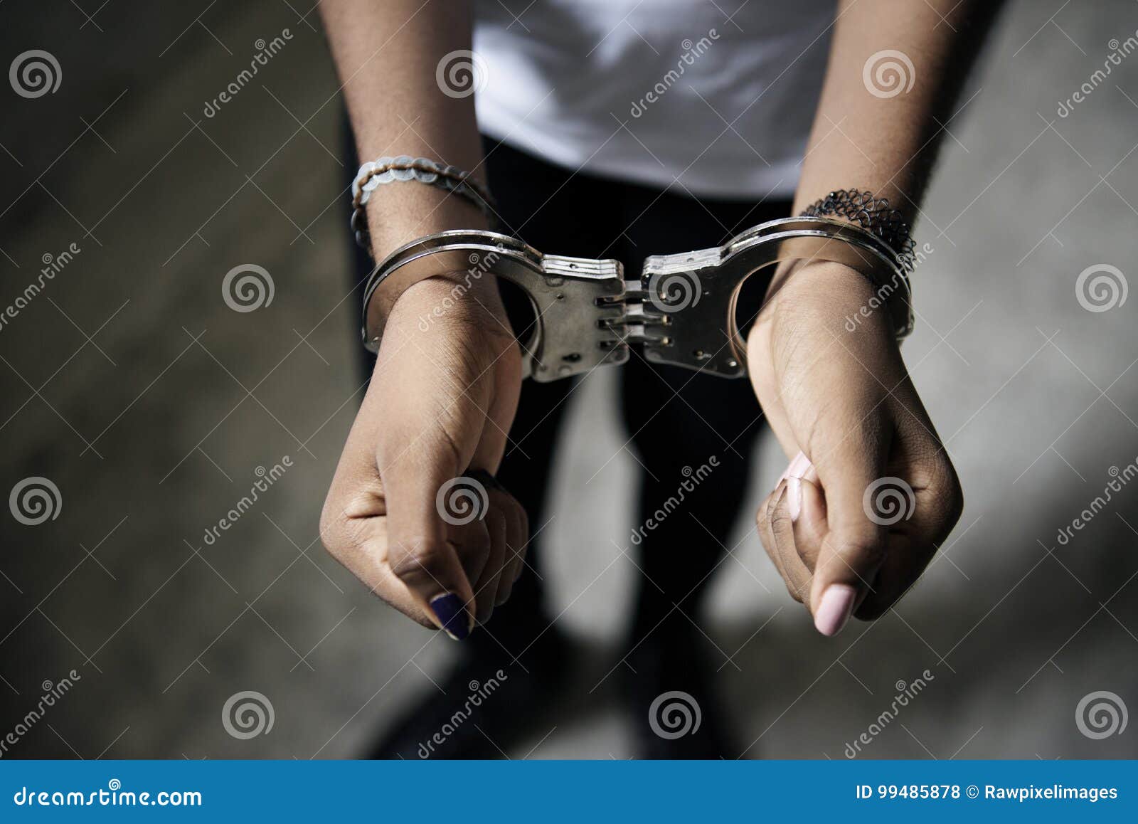 Arrested Woman In Handcuffs Royalty-Free Stock Photo | CartoonDealer ...