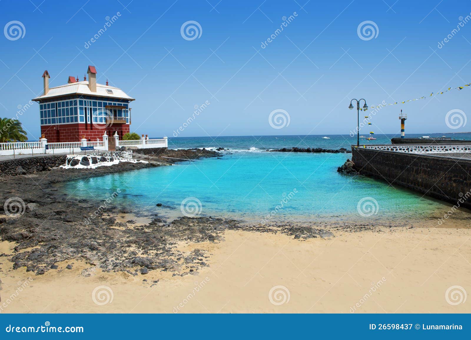 arrieta haria beach in lanzarote coast at canaries