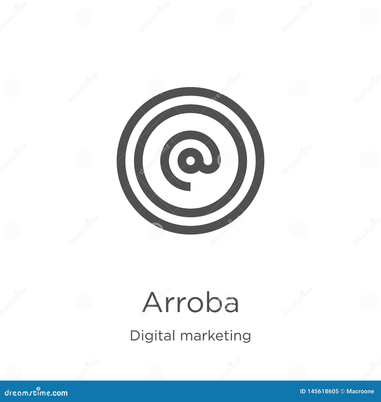 arroba icon  from digital marketing collection. thin line arroba outline icon  . outline, thin line arroba