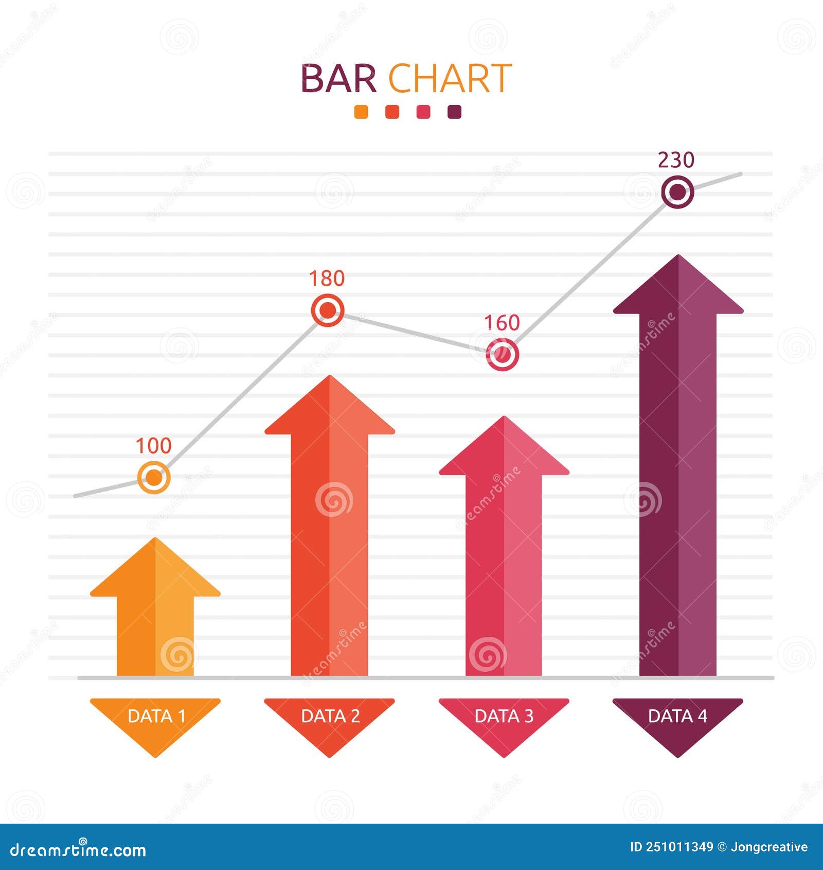 Arrow Bar Graphic Chart Statistic Data Infographic Stock Vector