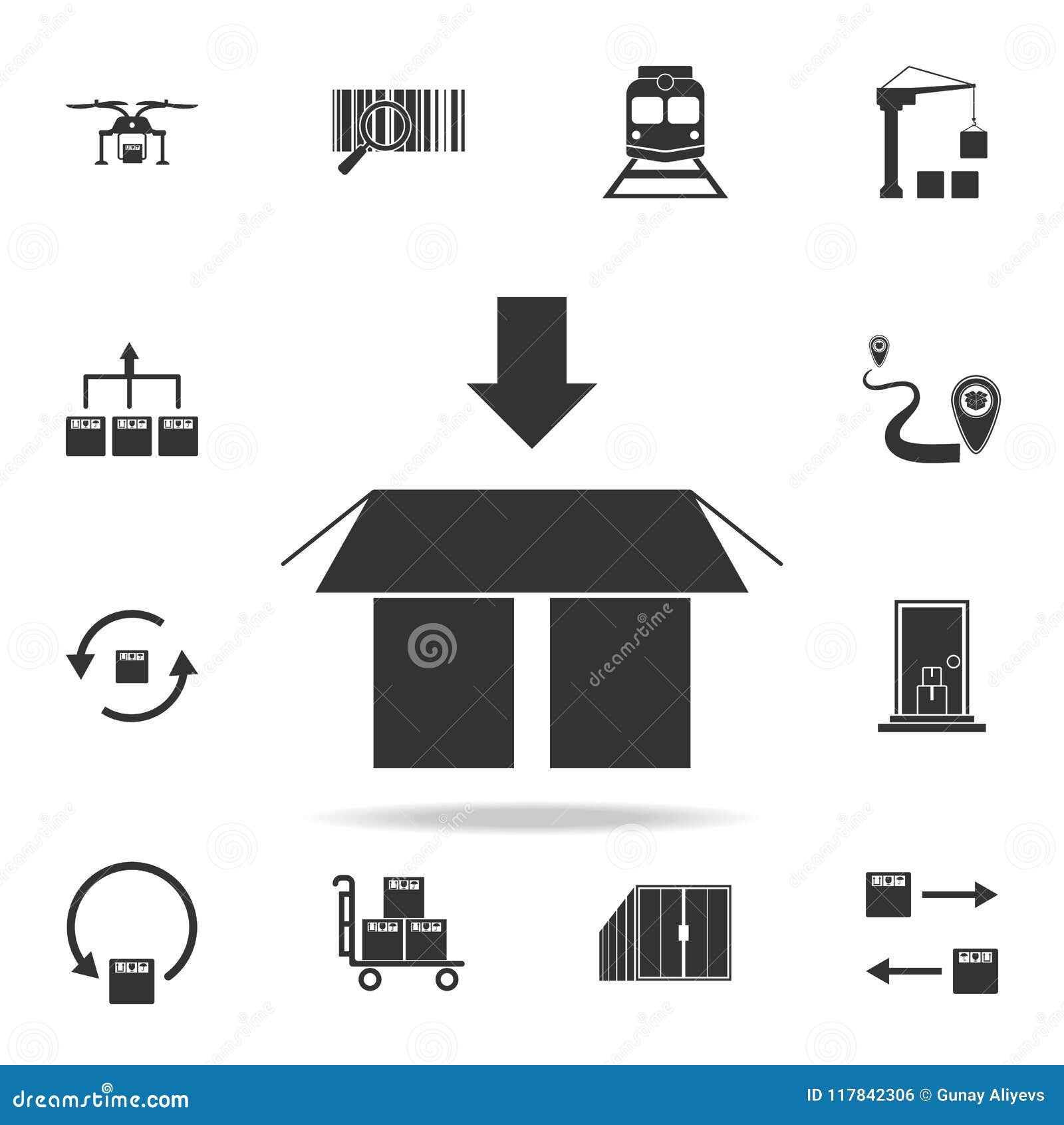 An Arrow In The Bottom Above The Packing Box Icon Detailed Set Of Logistic Icons Premium Graphic Design One Of The Collection I Stock Illustration Illustration Of Packing Flat