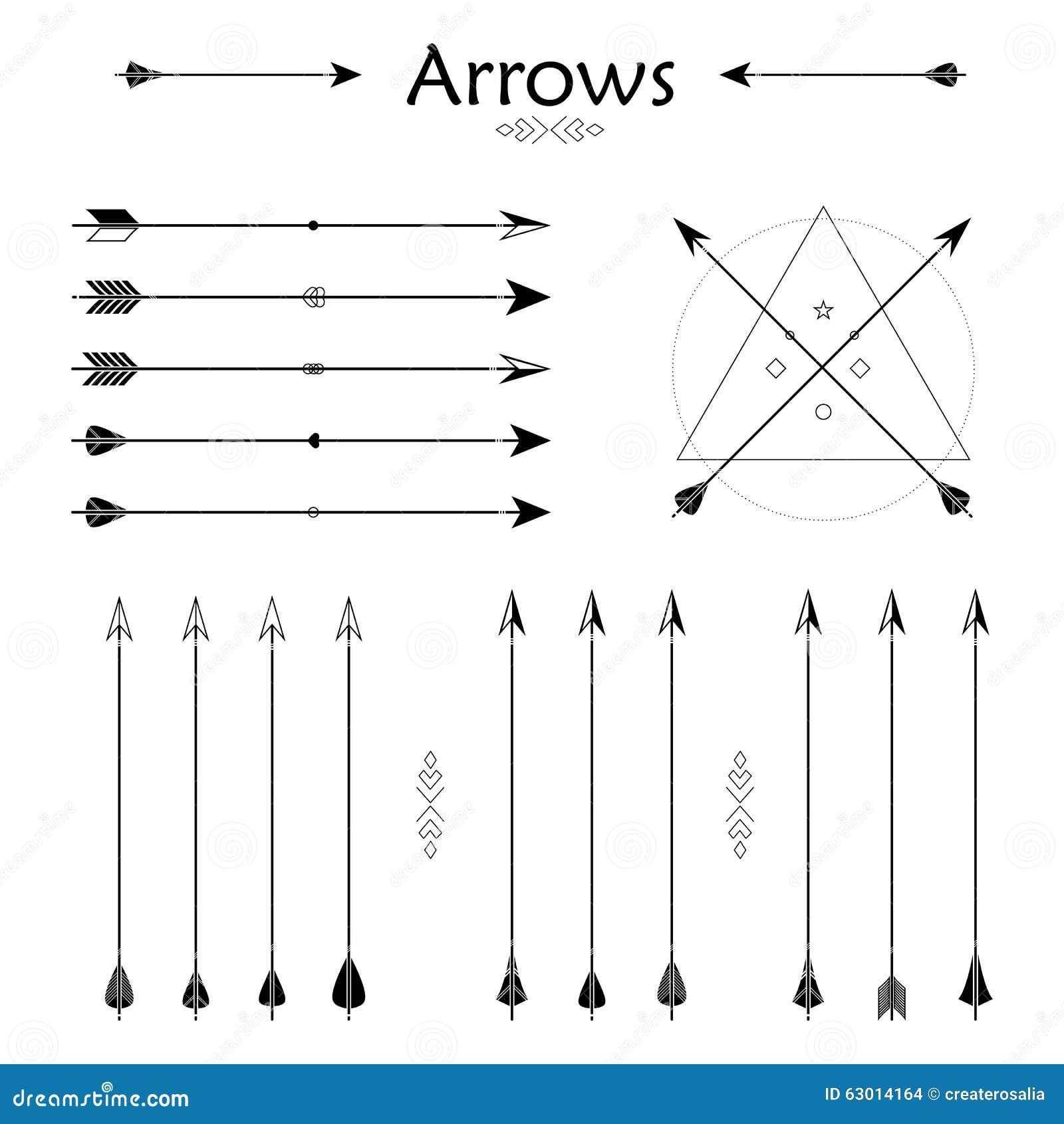 Arrow Clip Art Set In Vector On White Background Stock ...