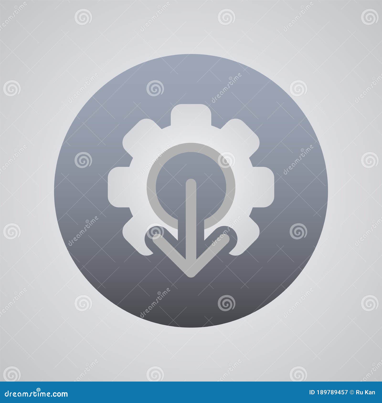arrow gear icon    in trendy flat style  on grey background. arrow  for your beb site 