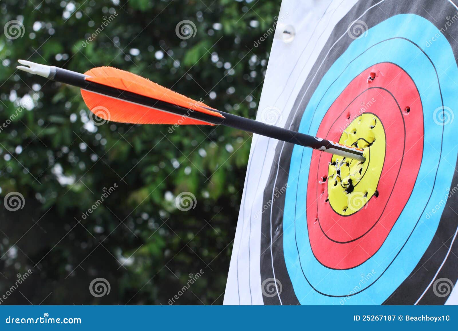 Arrow Hit Target in Center. Stock Image Image of marketing